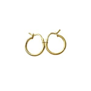 Aretes en oro amarillo 18K argollas tubulares M