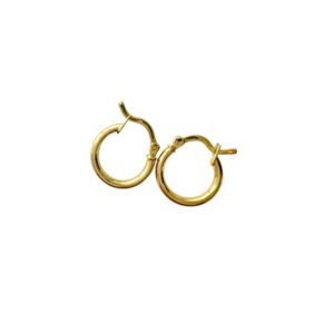 Aretes en oro amarillo 18K argollas tubulares S