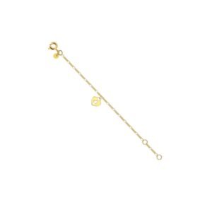 Pulsera bebé en oro amarillo 18K con dije corazón cartier