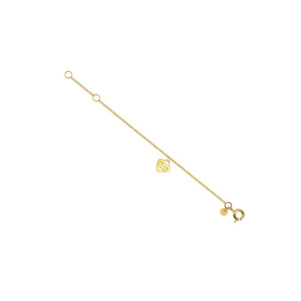 Pulsera bebé en oro amarillo 18K con dije corazón infinito