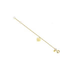 Pulsera bebé en oro amarillo 18K con dije corazón estrella