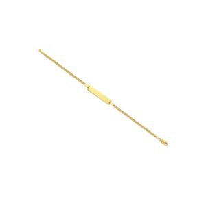 Pulsera bebé en oro amarillo 18K con placa rectangular
