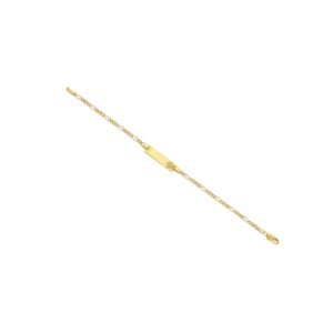 Pulsera bebé en oro amarillo 18K con placa rectangular trébol cartier
