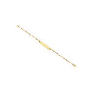 Pulsera bebé en oro amarillo 18K con placa rectangular estrella