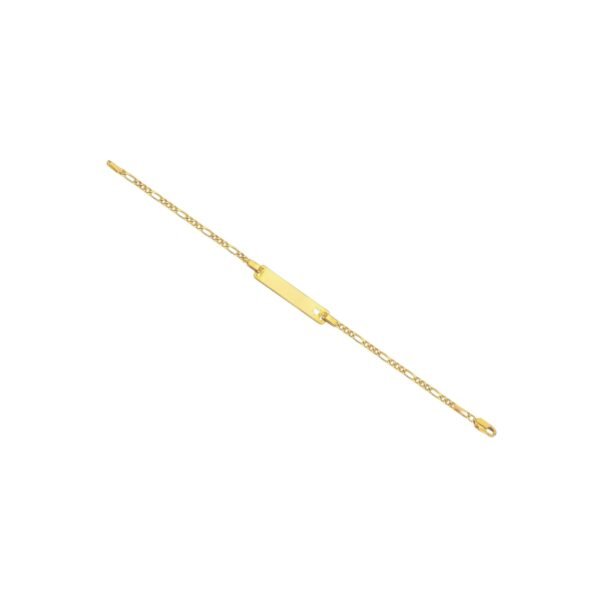 Pulsera bebé en oro amarillo 18K con placa rectangular estrella
