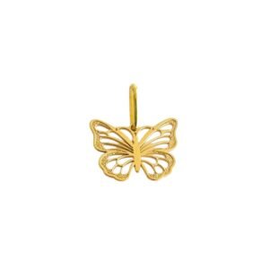 Dije en oro amarillo de 18K mariposa con relieve