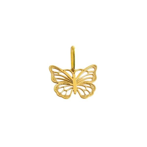Dije en oro amarillo de 18K mariposa con relieve