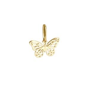 Dije en oro amarillo de 18K mariposa lisa calada