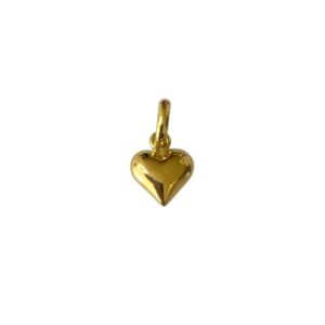 Dije en oro amarillo de 18K corazón bombeado