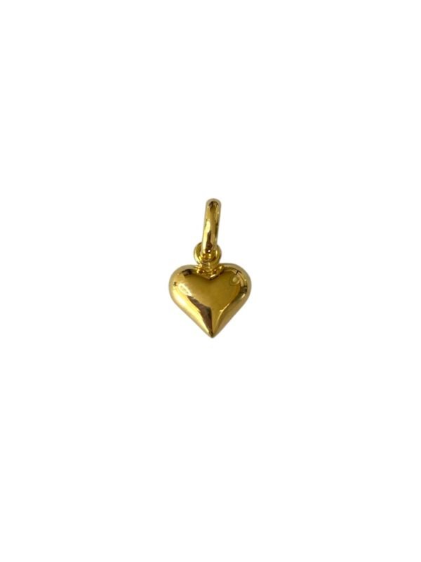 Dije en oro amarillo de 18K corazón bombeado