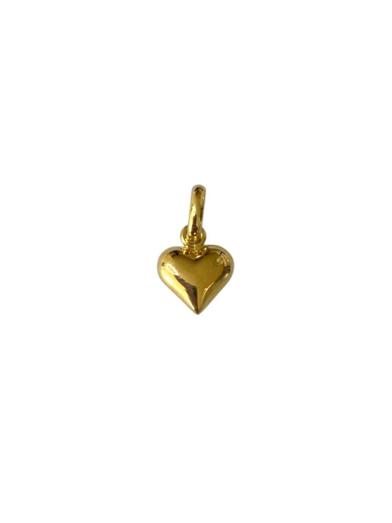 Dije en oro amarillo de 18K corazón bombeado
