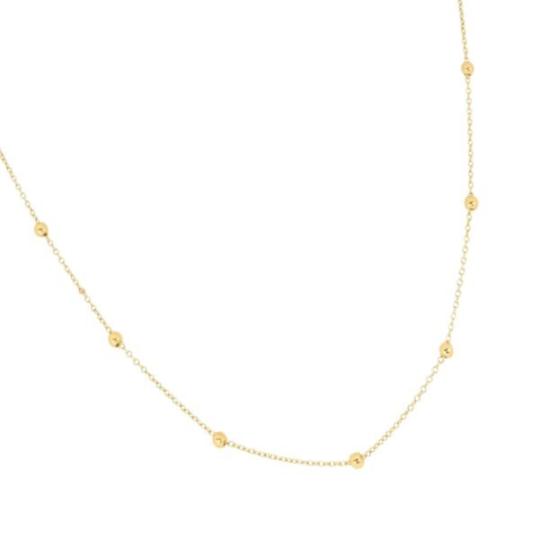 Collar en oro amarillo 18K delgado con esferas
