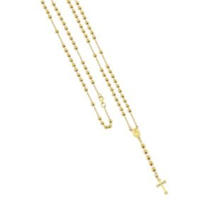Rosario en oro amarillo 18K con esferas medianas