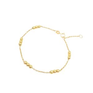 Pulsera en oro amarillo de 18K con 15 beads