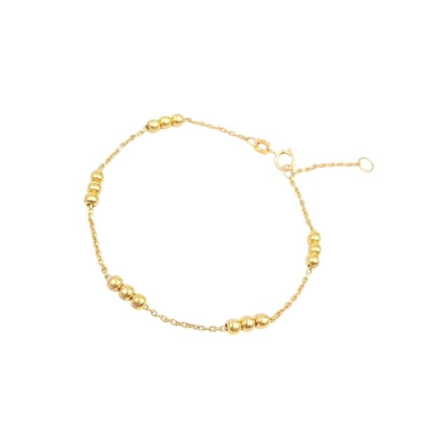 Pulsera en oro amarillo de 18K con 15 beads