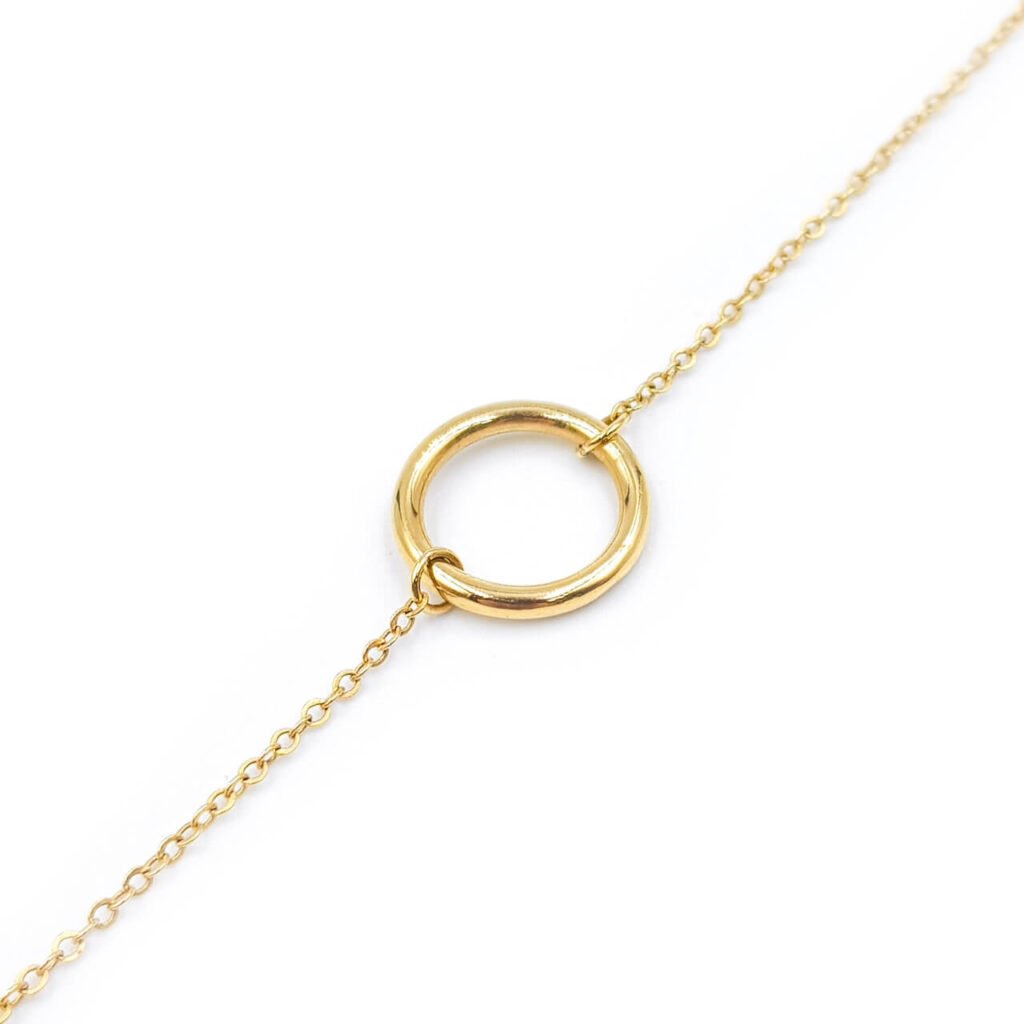 Pulsera en oro amarillo de 18K círculo karma