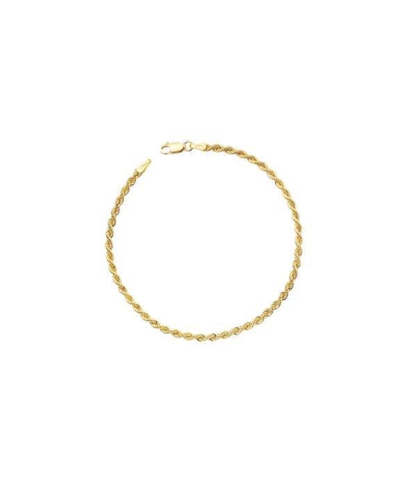 Pulsera en oro amarillo de 18K cadena cordón